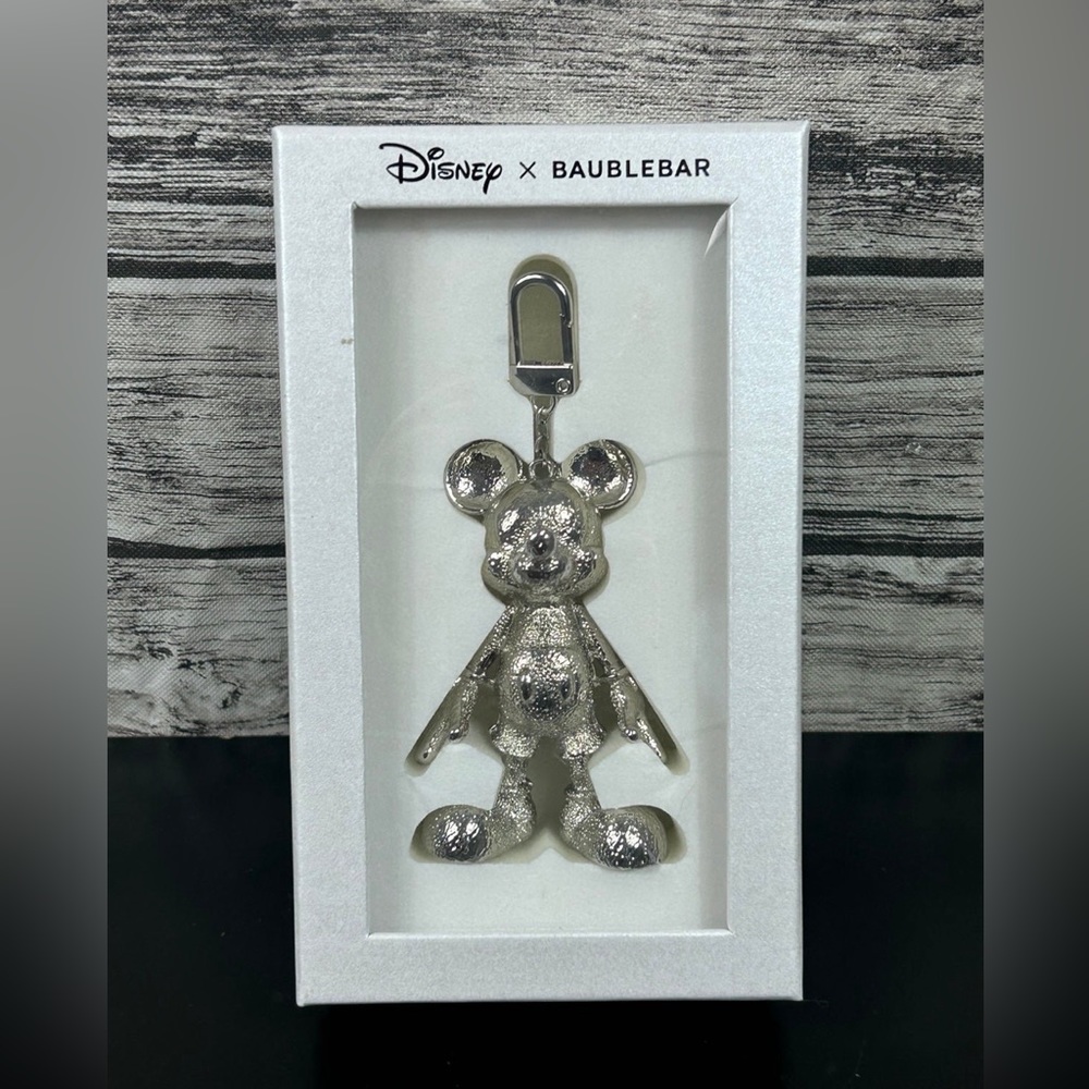 New Baublebar Mickey Mouse Silver Keychain